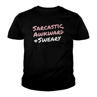 Womens Funny Sarcastic Awkward Sweary Saying For Women Quote V-Neck Youth T-shirt - Thegiftio UK