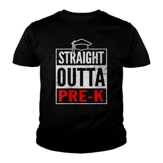 Womens Funny Straight Outta Pre-K Class 2022 Cool Graduation Youth T-shirt - Thegiftio UK