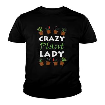 Womens Gardening Gif Funny Plants Meme Crazy Plant Lady V-Neck Youth T-shirt | Mazezy