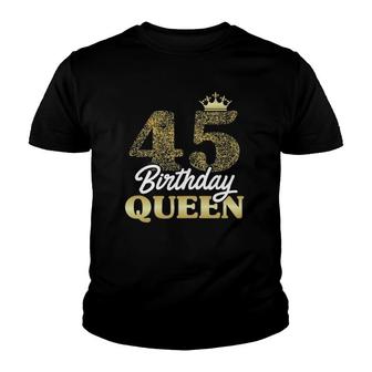 Womens Gift 45Th Birthday Born 1977 Sweet Birthday Queen Crown Youth T-shirt - Seseable