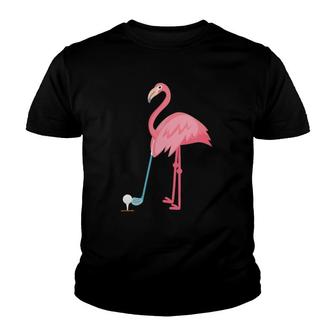 Womens Golf Flamingo Lover Gift Floral Women Men Funny Summer Cute V-Neck Youth T-shirt | Mazezy