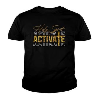 Womens Jesus Christians Holy Spirit Activate Religious For Women V-Neck Youth T-shirt | Mazezy