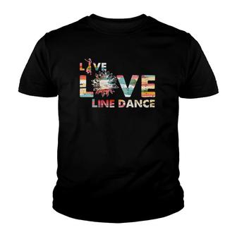 Womens Love Line Dancing Flower Dance Dancer Western Music Gift Youth T-shirt - Thegiftio UK