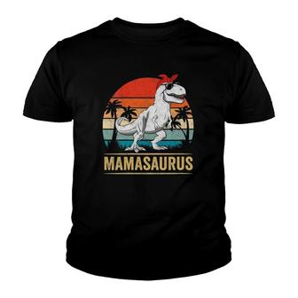 Womens Mamasaurusrex Dinosaur Mama Saurus Family Matching Women V-Neck Youth T-shirt - Thegiftio UK