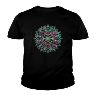 Womens Mandala Ornament Lotus Flower Youth T-shirt - Thegiftio UK