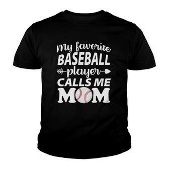 Womens My Favorite Baseball Player Calls Me Mom Mothers Day Youth T-shirt - Thegiftio UK