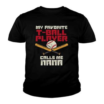 Womens My Favoriteball Player Calls Me Nana Baseball Grandma Youth T-shirt - Thegiftio UK