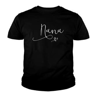 Womens Nana Heart For Women Grandma Christmas Mothers Day V-Neck Youth T-shirt | Mazezy