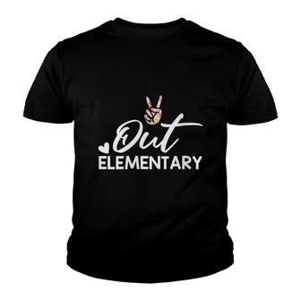 Womens Peace Out Elementary School Last Day Of School Graduation Youth T-shirt - Thegiftio UK
