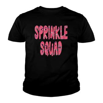 Womens Pink Sprinkle Squad - Cookie Donut Cupcakes Sprinkles Lovers V-Neck Youth T-shirt - Thegiftio UK