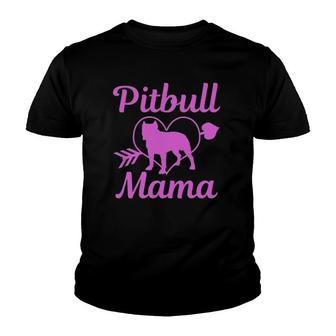 Womens Pitbull Mama Pitbull Mom Funny Cute Dog Mothers Day Gift Youth T-shirt - Thegiftio UK
