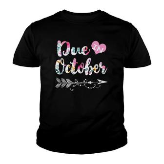 Womens Pregnancy Gift Announcement Due Date October 2022 See You In Youth T-shirt | Mazezy