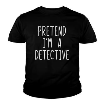 Womens Pretend Im A Detective Costume Halloween Lazy Easy V-Neck Youth T-shirt - Thegiftio UK