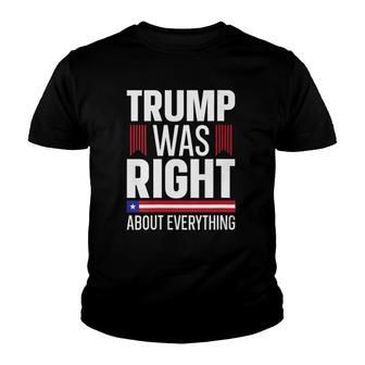 Womens Pro Donald Trump Trump Was Right About Everything V-Neck Youth T-shirt - Thegiftio UK