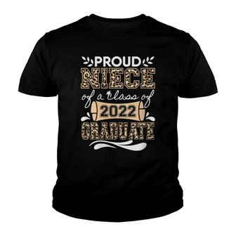 Womens Proud Niece Of A Class Of 2022 Graduate Graduation Leopard Youth T-shirt - Thegiftio UK