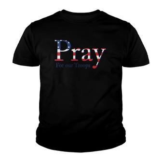 Womens Red Friday Military Patriotic - Pray For Our Troops Deployed V-Neck Youth T-shirt | Mazezy