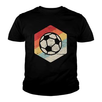 Womens Retro Vintage Soccer Ball Soccer Coach & Soccer Player V-Neck Youth T-shirt - Thegiftio UK