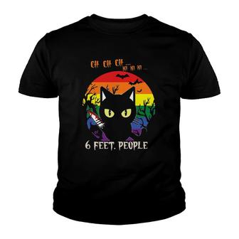 Womens Scary Halloween Lgbt Pride Rainbow Design Cat Bat Youth T-shirt - Thegiftio UK