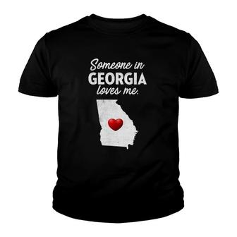 Womens Someone In Georgia Loves Me - Georgia Ga V-Neck Youth T-shirt - Thegiftio UK