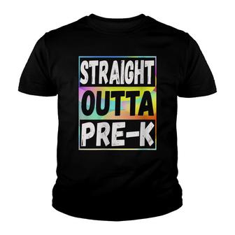 Womens Straight Outta Pre-K Preschool Graduation Gift Colorful Base Youth T-shirt - Thegiftio UK