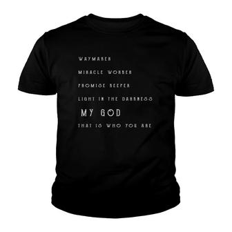Womens Waymaker Miracle Worker Promise Keeper Light V-Neck Youth T-shirt - Thegiftio UK