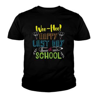 Woo Hoo Happy Last Day Of School Teacher Graduation Gift Raglan Baseball Tee Youth T-shirt - Seseable