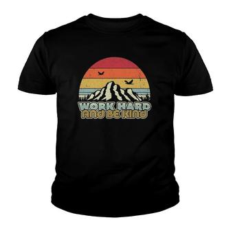 Work Hard And Be Kind Retro Style Mindfulness Youth T-shirt | Mazezy DE