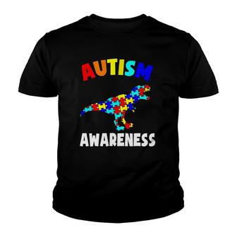 World Autism Awareness 2 April 2022 Cute Dinosaur Youth T-shirt - Thegiftio UK