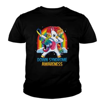World Down Syndrome Day Awareness Dabbing Unicorn Youth T-shirt