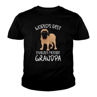 Worlds Best English Mastiff Grandpa Funny Dog Lover Youth T-shirt - Thegiftio UK