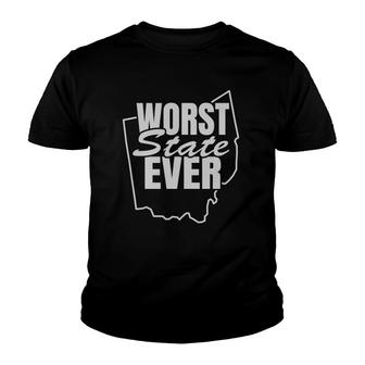 Worst State Ever Ohio Map Youth T-shirt | Mazezy
