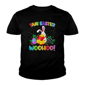 Yah Easter Woohoo Bunny Funny Easter Day Youth T-shirt - Thegiftio UK
