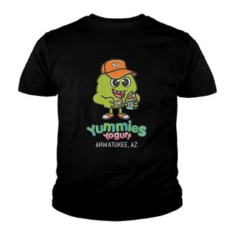 Yummies Yogurt-Frozen Yogurt Boba Teas-Dark Colors Youth T-shirt - Thegiftio UK