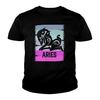 Zodiac Aries Birthday April Born March Stuff Ideas Clothing Youth T-shirt | Mazezy