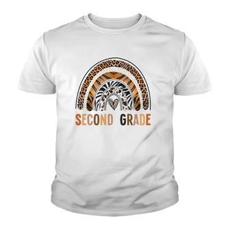 2Nd Grade Teacher Team Rainbow Leopard Skin Back To School Youth T-shirt | Seseable UK