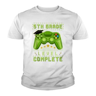 5Th Grade Level Complete Gamer Class Of 2022 Graduation Gift Youth T-shirt - Thegiftio UK