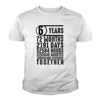 6 Year Marriage 6Th Wedding Anniversary Couple Matching Youth T-shirt - Thegiftio UK
