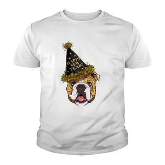 American Bulldog Happy New Year 2023 Dog New Years Eve Party Youth T-shirt - Thegiftio UK