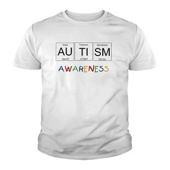 Autism Awareness Periodic Table Science Youth T-shirt - Thegiftio UK