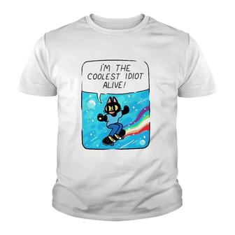 Cat Im The Coolest Idiot Alive Youth T-shirt - Thegiftio UK