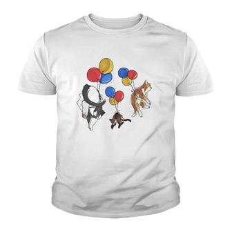 Cats Balloons Art By Tangie Marie Youth T-shirt | Mazezy