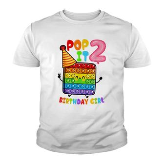 Colorful Gameboard 2Nd Fidget Pop It Birthday Girl Party Youth T-shirt - Seseable