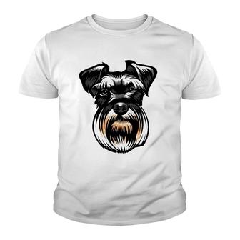 Cool Schnauzer Dog Face Lover Youth T-shirt - Thegiftio UK