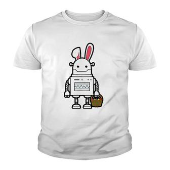 Cute Easter Robot Bunny Easter Day Youth T-shirt - Thegiftio UK