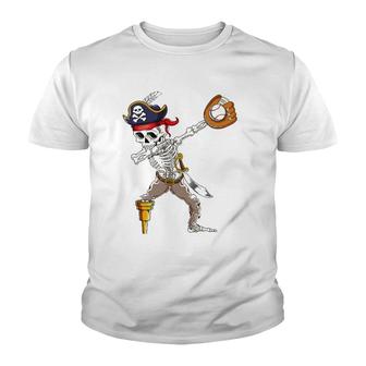Dab Skeleton Dabbing Skeleton Pirate Baseball Youth T-shirt - Thegiftio UK