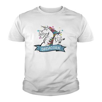Dadacorn Unicorn Dad Daddycorn Father Unicorn Daddy Youth T-shirt - Thegiftio UK