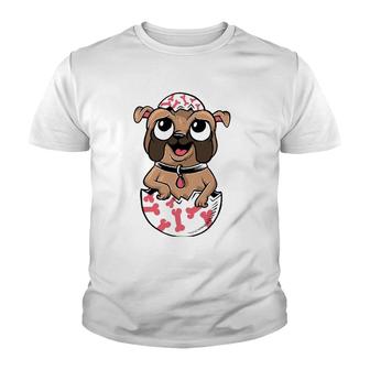Dog Easter Happy Cute Pug In Easter Egg Youth T-shirt - Thegiftio UK
