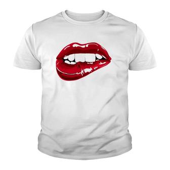 Enjoy Cool Women Graphic Lips Tee S Women Red Lips Fun Youth T-shirt | Mazezy