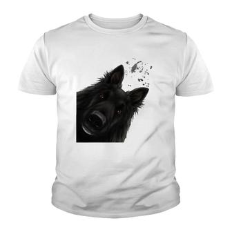 Funny Curious Belgian Shepherd Dog Groenendael Youth T-shirt | Mazezy