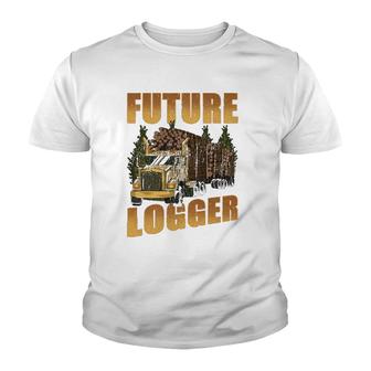 Future Logger Lumberjack Wood Cutter Logging Sawmill Gift Youth T-shirt - Thegiftio UK